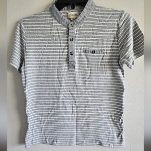 Me & Henry Boys Gray Striped Short Sleeve Tee Size 12 100% Cotton